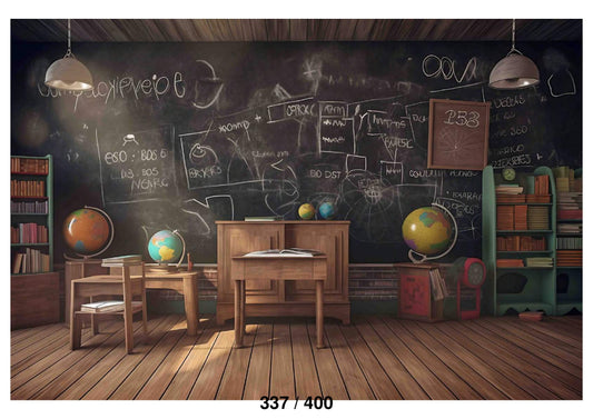 Fabric Backdrop-Class Room With Global Backdrop