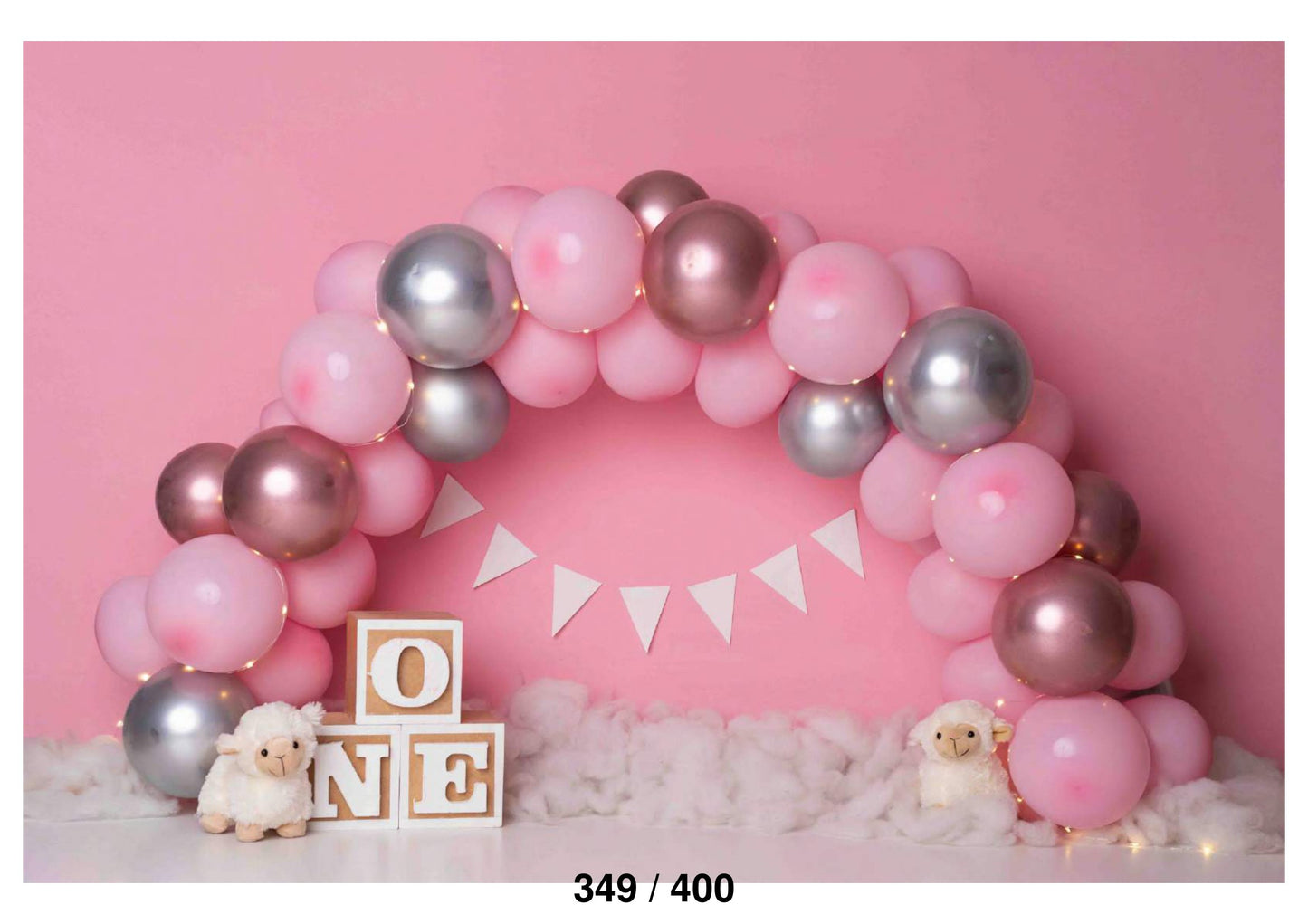 Smash The Cake Pink Color Balloons Backdrop