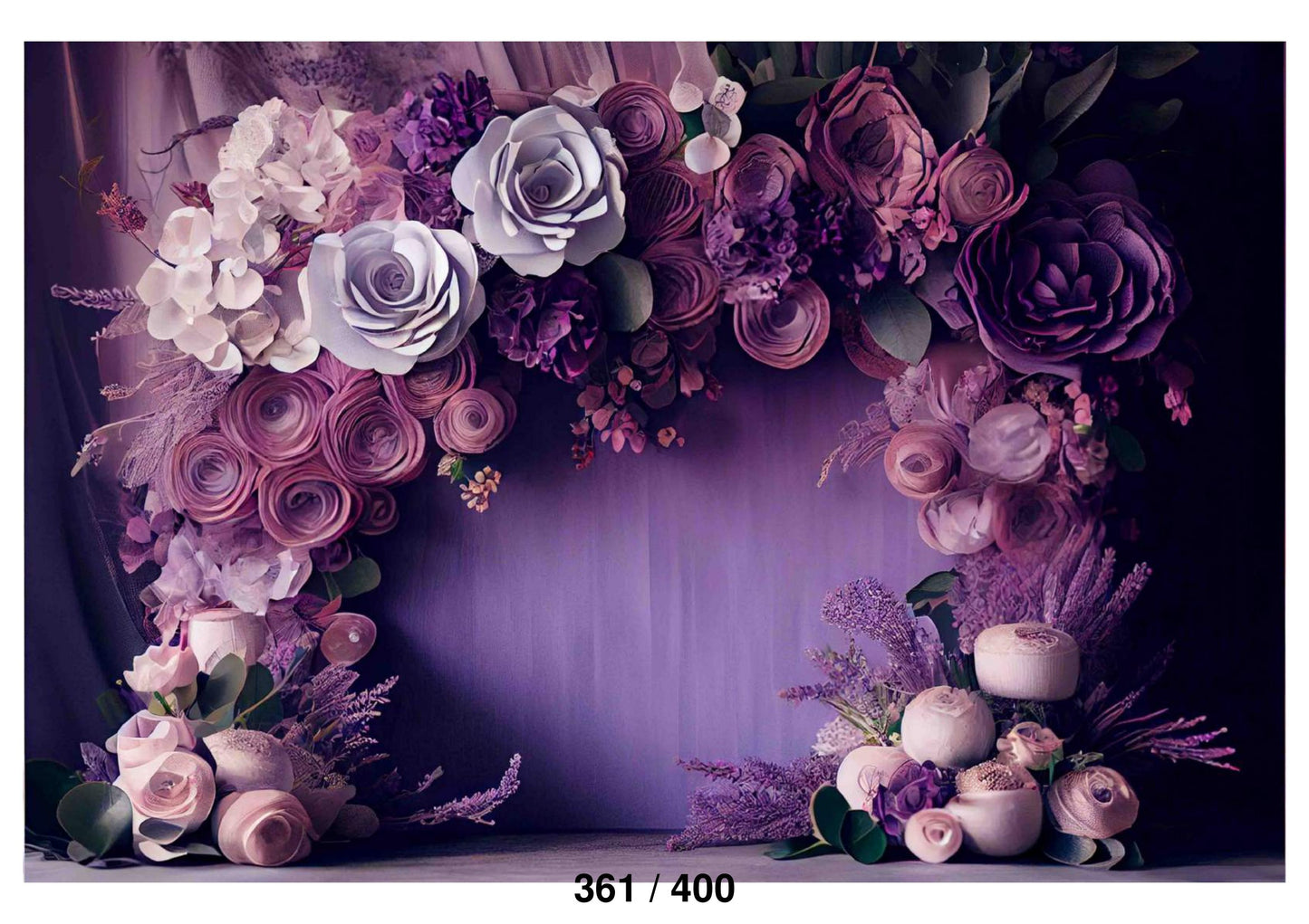 Violet Color Rose Arch Flowers Backdrop