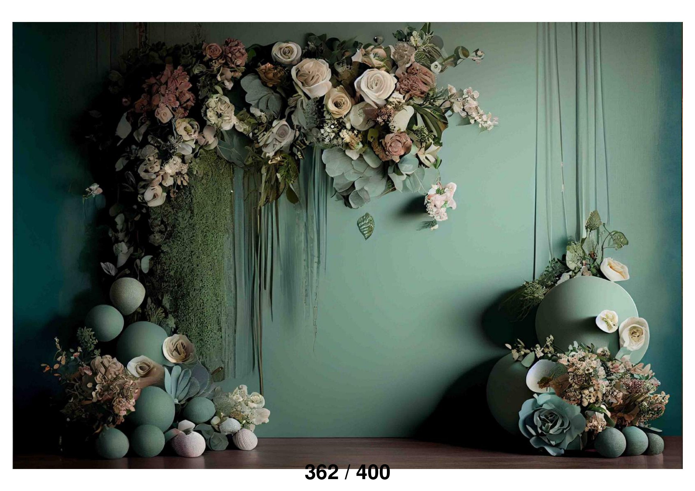 Medium Sea Green Flower Backdrop