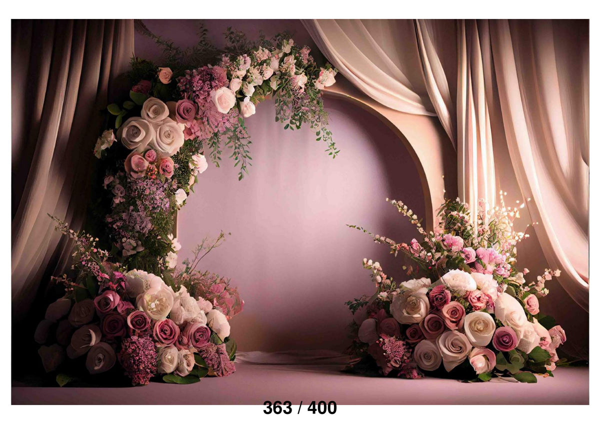 Floral Arch Vintage Rose Backdrop