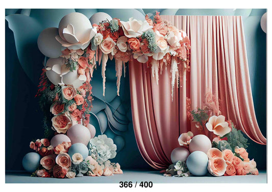 Fabric Backdrop-Delicate Flowers In Soft Lighting Backdrop