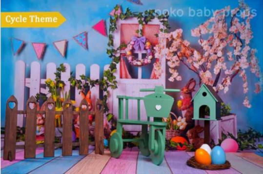 toddler garden cycle theme photoshoot 