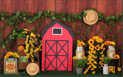 Pink Door With Sunflower