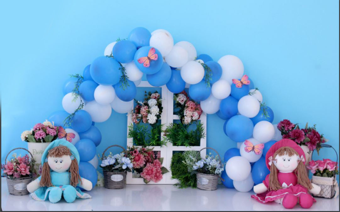 Toys With Balloon Backdrop-Fabric Backdrop