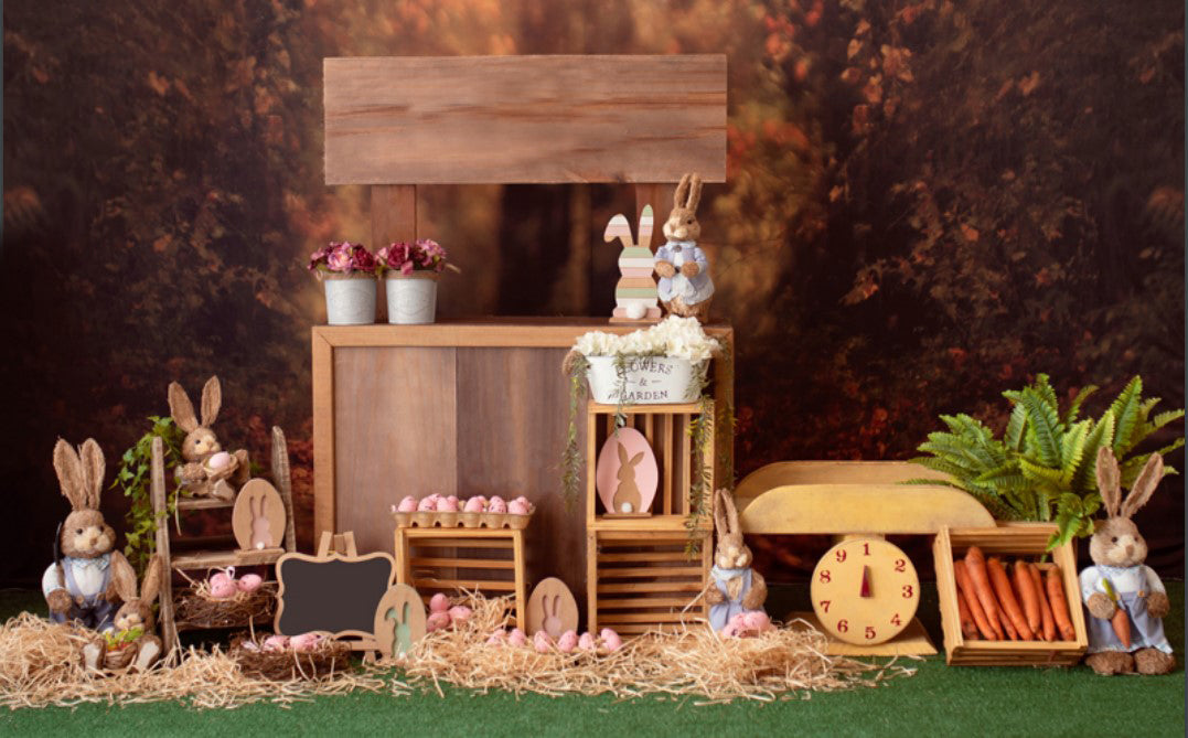 Easter Shop Bunny Egg Backdrop