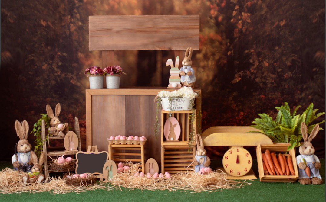 Fabric Backdrop-Easter Shop Bunny Egg Backdrop