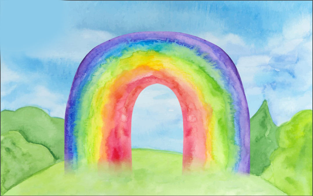 Rainbow drawing Backdrop-Fabric Backdrop