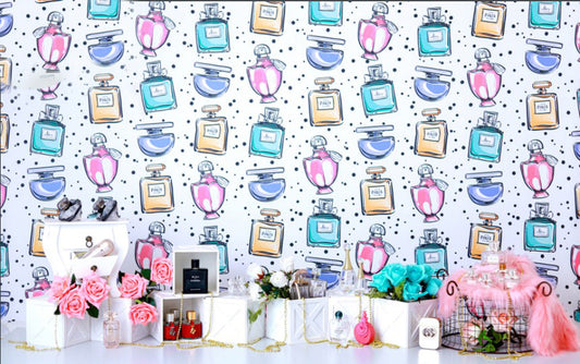 Fabric baby photography backdrop-Perfume with Birthday Backdrop