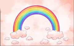 Pink Color Rainbow theme-Fabric Backdrop