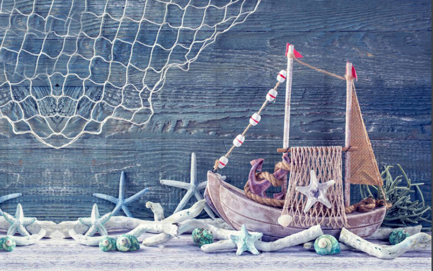 Boat With Net babyphotoshoot Backdrop