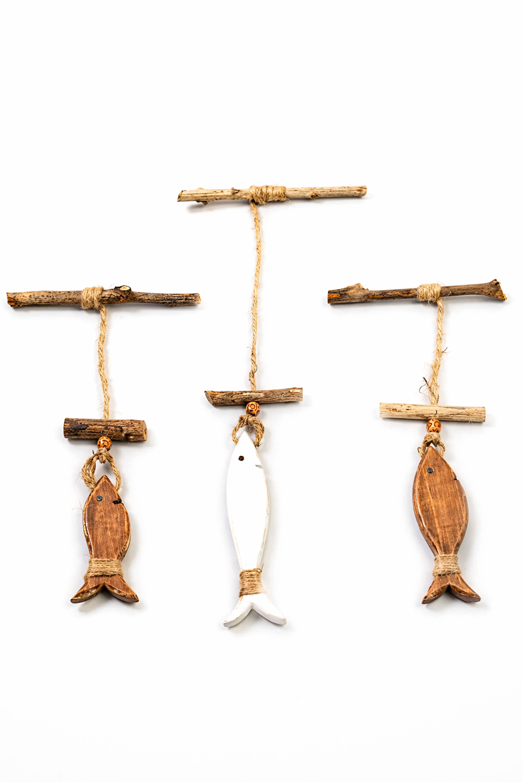Rustic Wooden Fish Hanging Prop