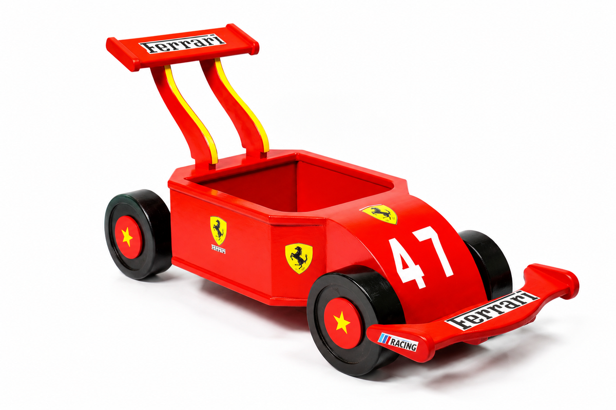 Red racing car baby photoshoot prop for newborn photography