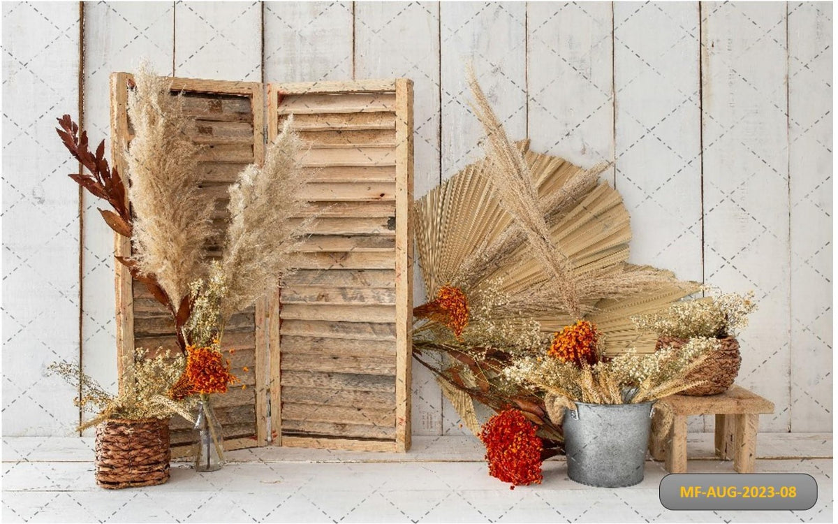 Artifical Window With Boho Backdrop-Fabric Backdrop