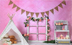 Pink Tent Colorful babyphotoshoot Backdrop