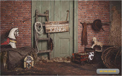 Horse Yard Cowboy Backdrop- Fabric Backdrop