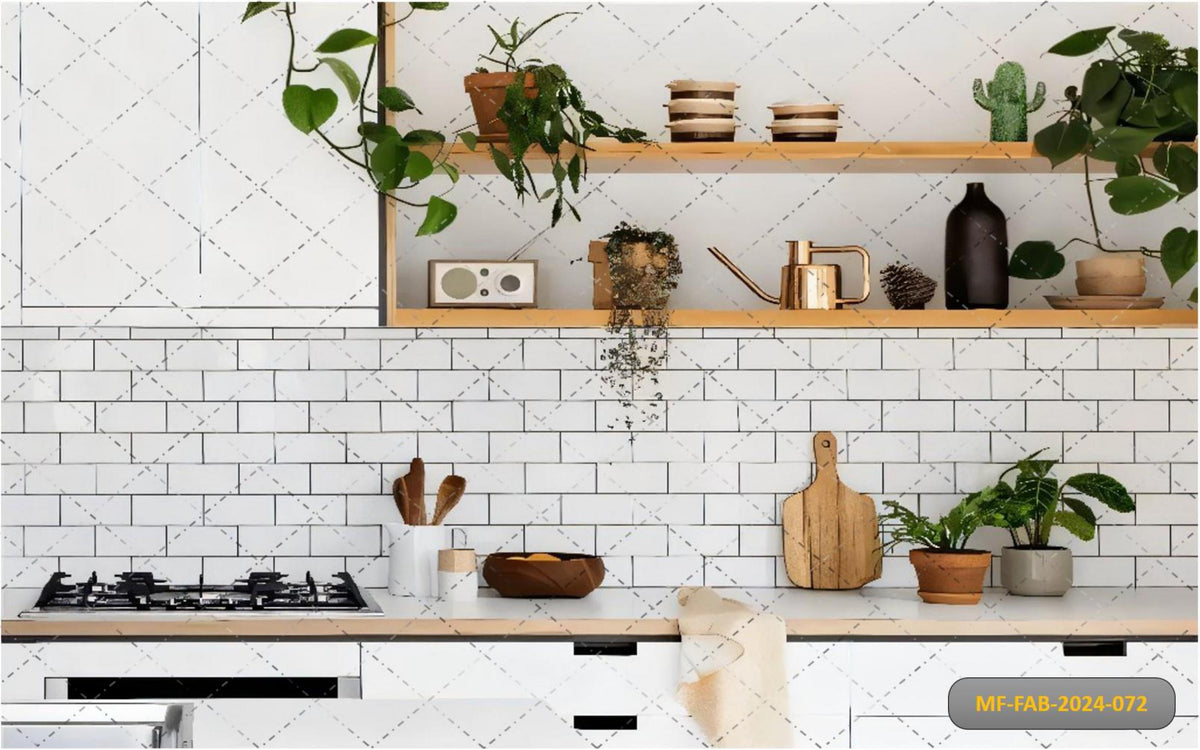 Wall With Leaf Kitchen Backdrop- Fabric Backdrop