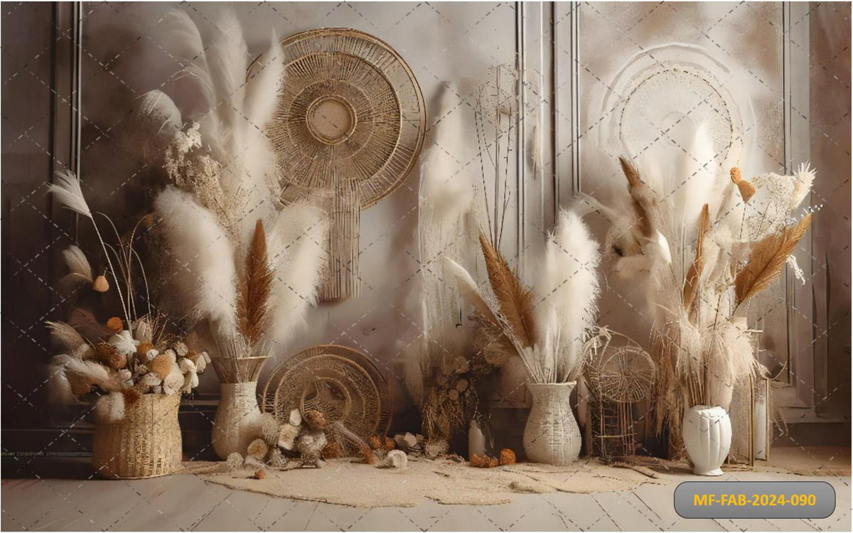 Boho Feathers babyphotoshoot Backdrop