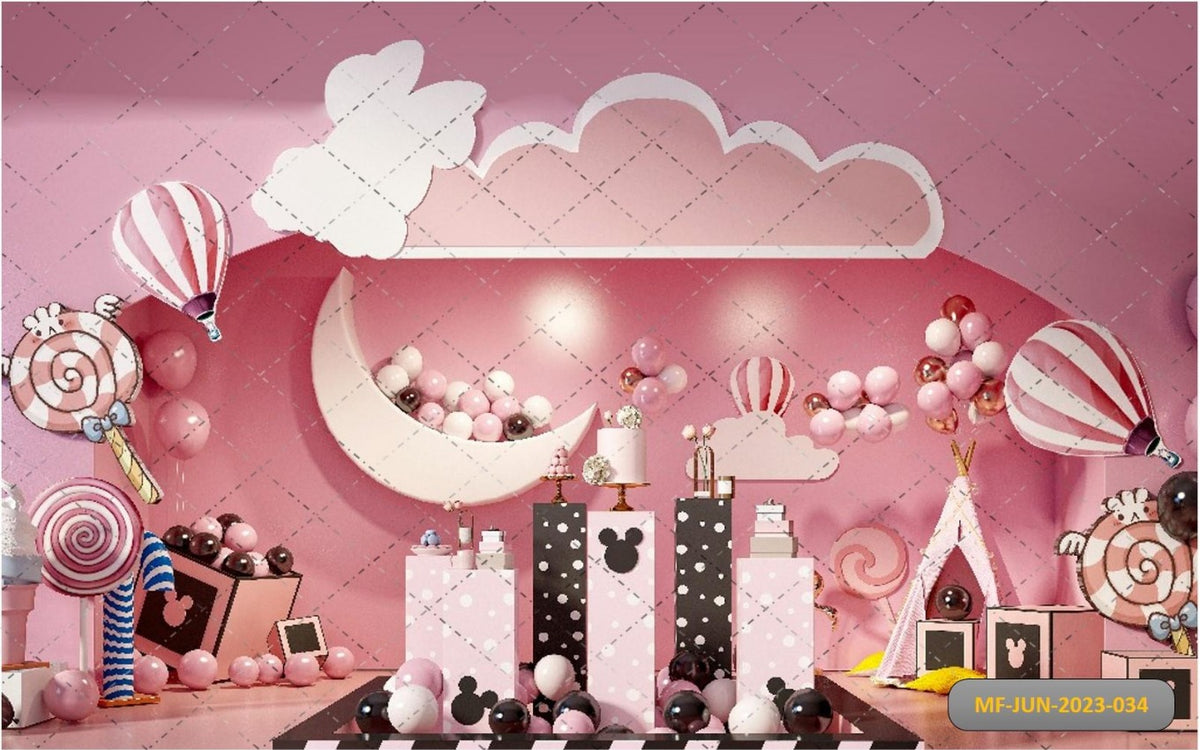 Pink Color With Candy Backdrop