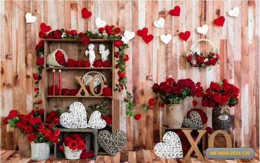 White With Red Heart babyphotoshoot Backdrop