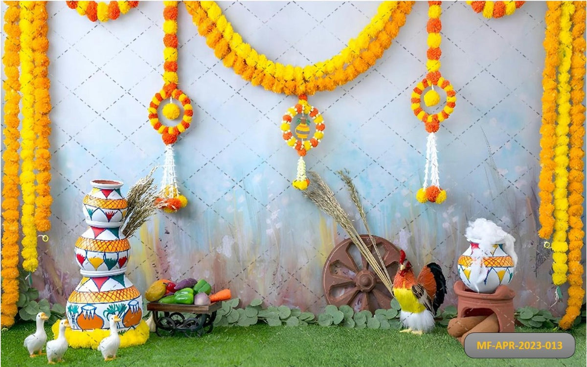 Pongal Backdrop-Fabric Backdrop