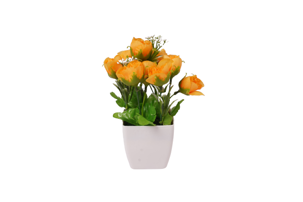 Flower Pot-Yellow Rose Flower