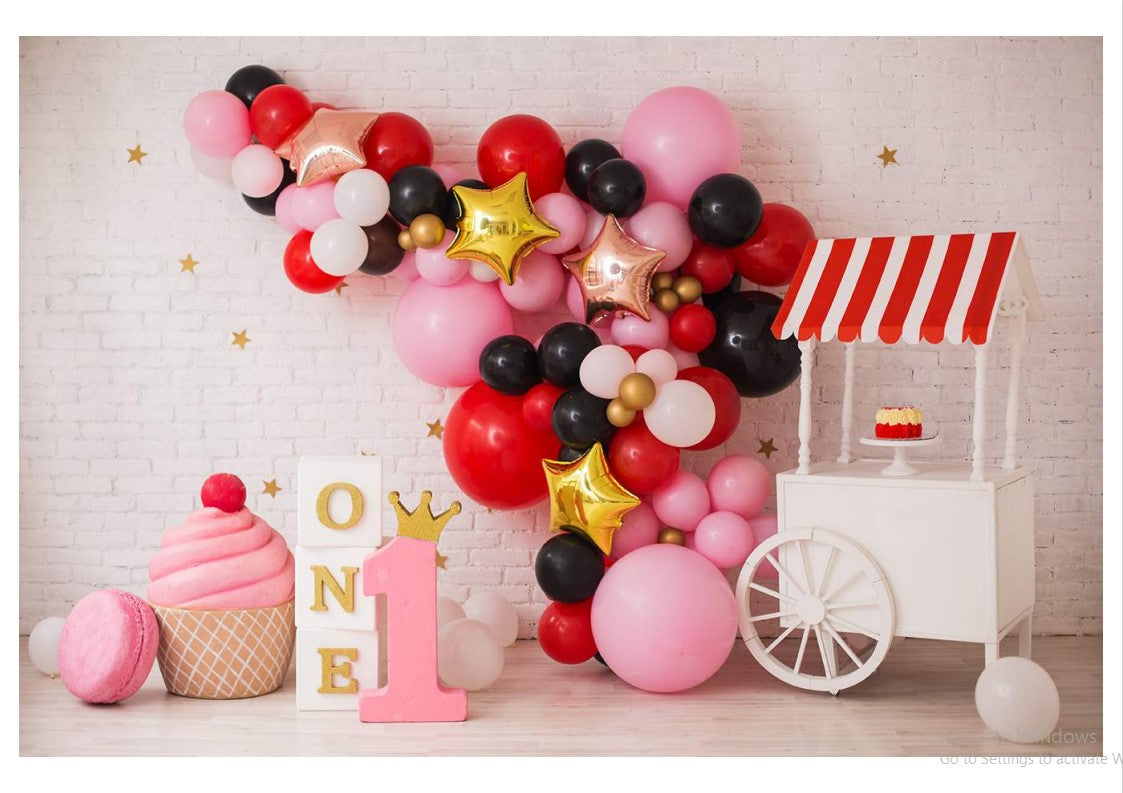 Balloon Candy Birthday Backdrop