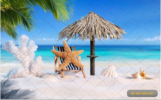 Beach with Star Backdrop-Fabric Backdrop