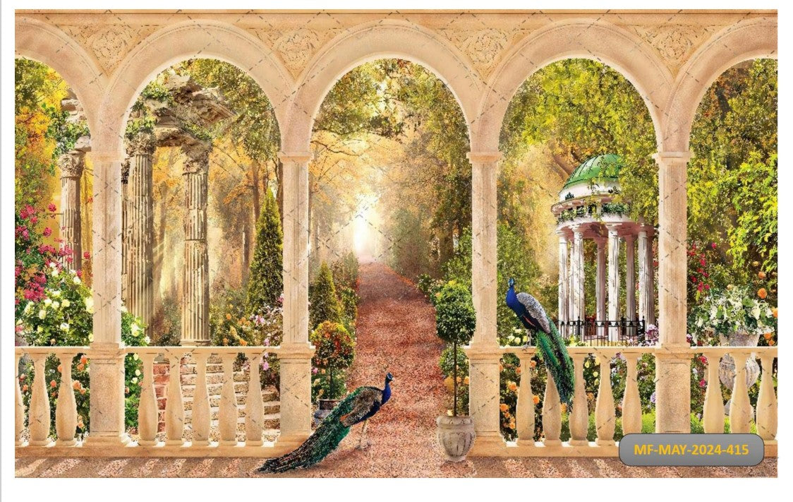 Sandal Arch With Peacock Backdrop