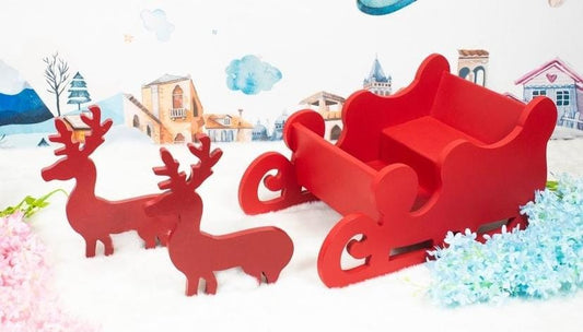 Christmas Cart Big With Reindeer