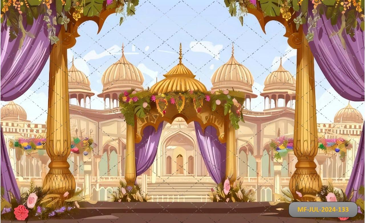 Purple Decorate Palace Backdrop