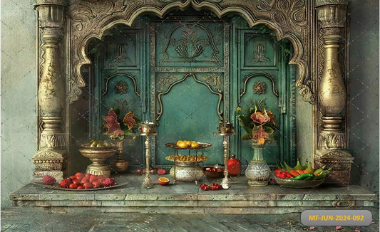 Temple With Fruit Backdroop