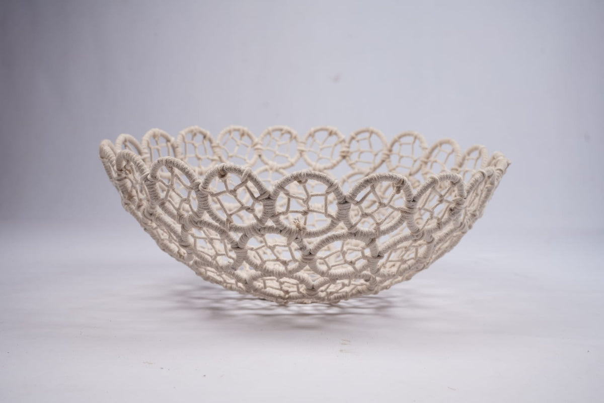 Macrame baby basket bowl photoshoot prop for newborn and toddler photography
