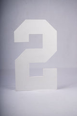 White number 2 milestone prop for baby 2nd birthday photoshoot