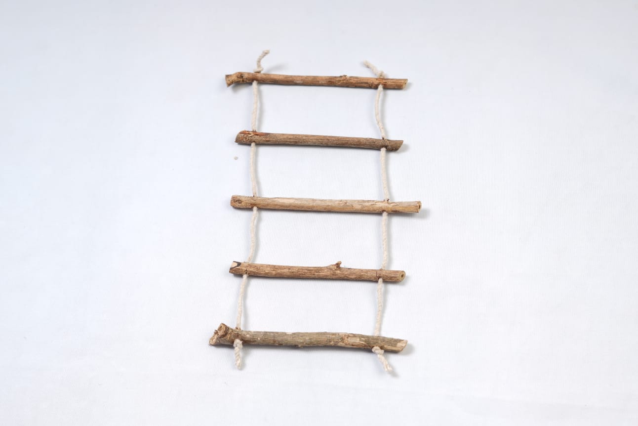 Rustic wooden rope ladder photography prop for newborn and toddler woodland themed photoshoot,