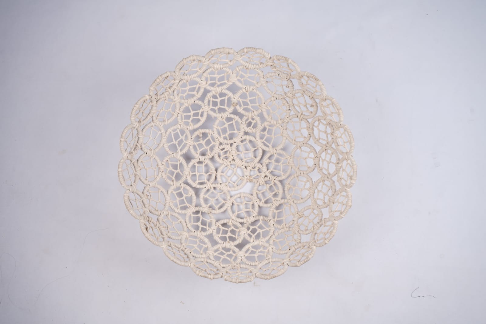 Handmade macrame bowl for toddler milestone shoot