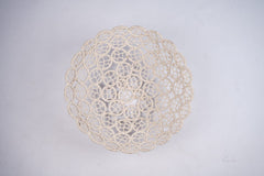 Handmade macrame bowl for toddler milestone shoot