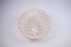 Neutral macrame newborn posing basket