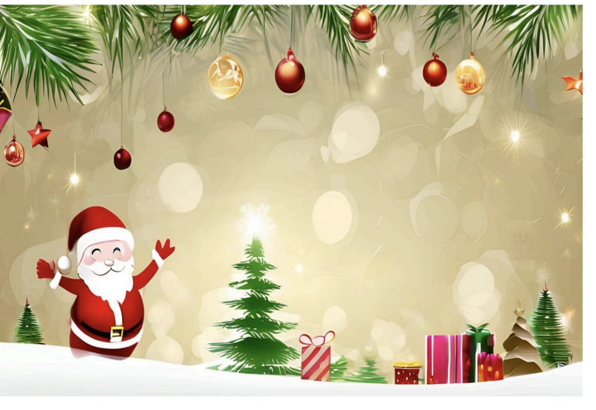 Santa's Christmas Eve backdrop-Fabric backdrop