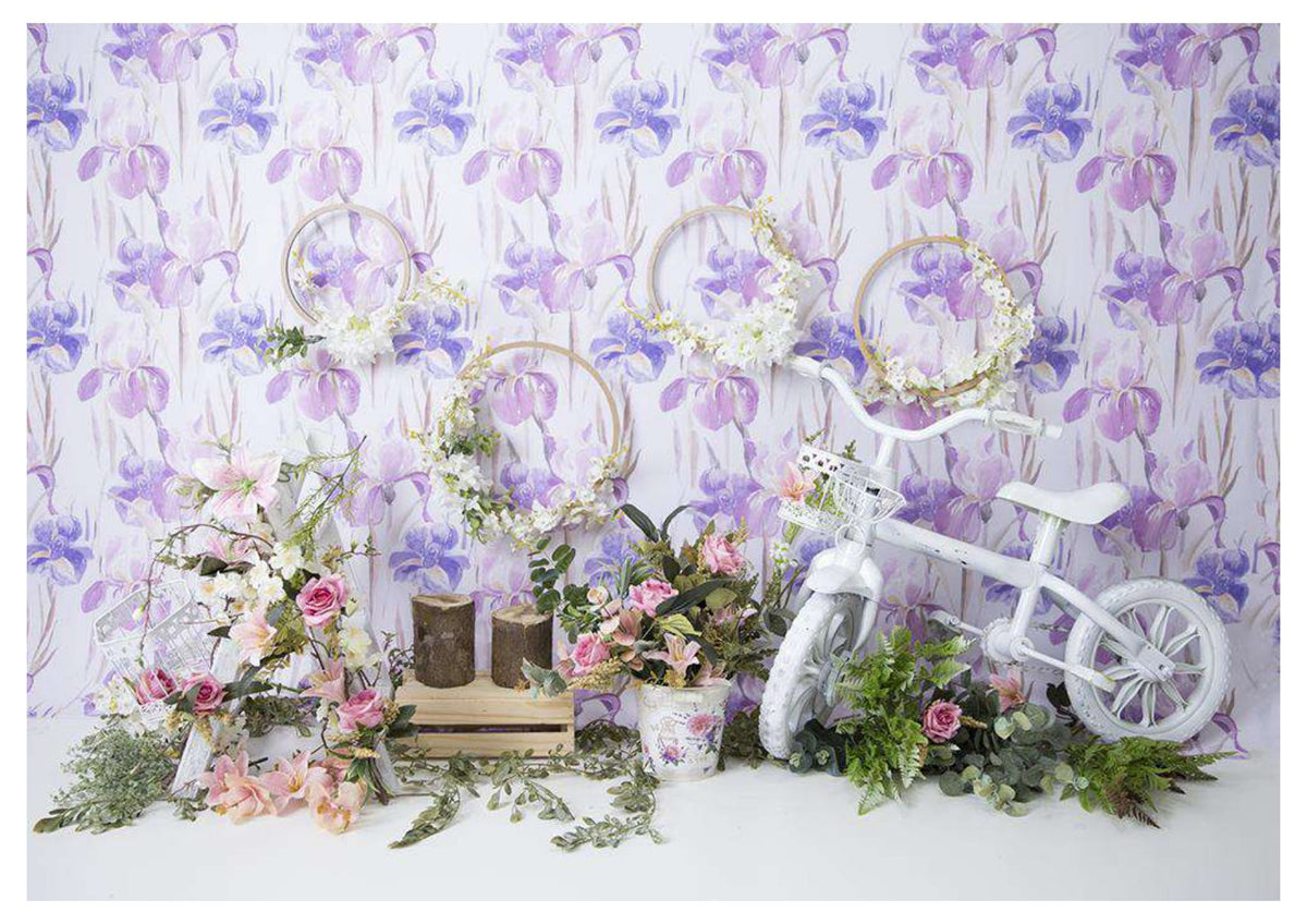 Flower Garden Bicycle Backdrop