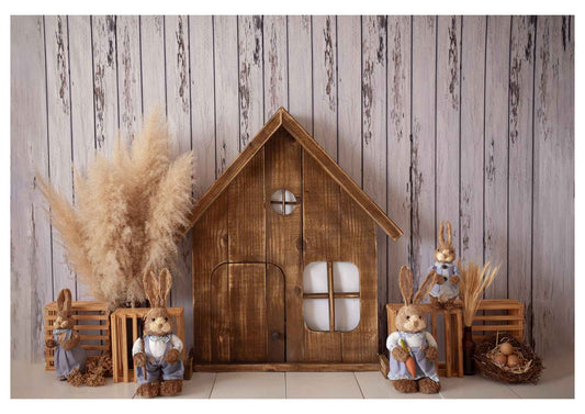 Fabric backdrop-Bunny Wood House Theme