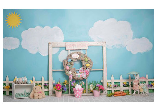 Fabric backdrop -Easter Bunny Theme