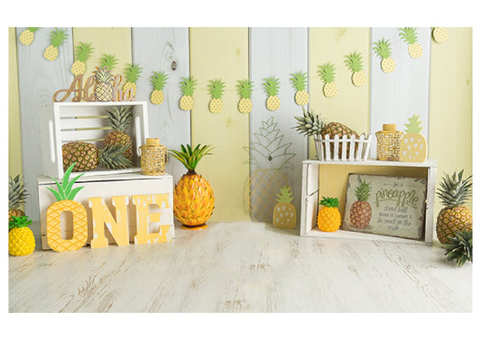 Fabric backdrop-Pineapple Birthday Backdrop