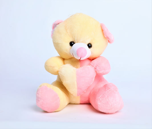 Teddy Bear -yellow with pink colour